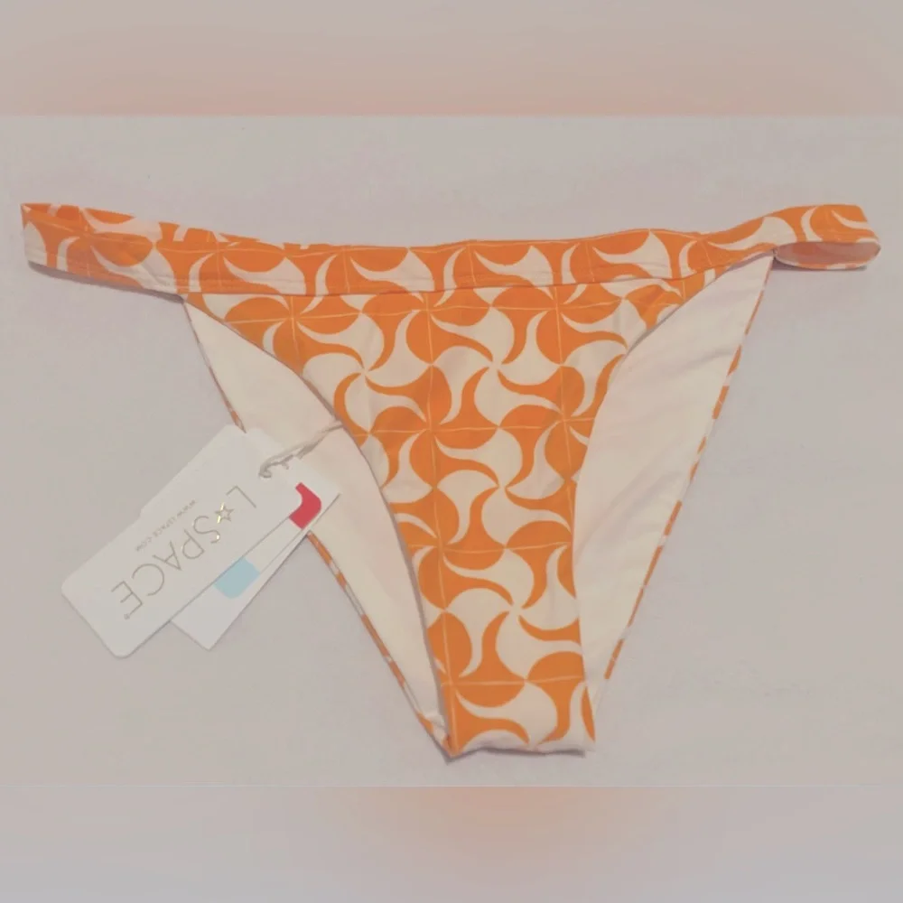 NWT L*Space Set Avery Bikini Top and Camdyn Bikini Bottom Small Orange/White - Picture 8 of 15